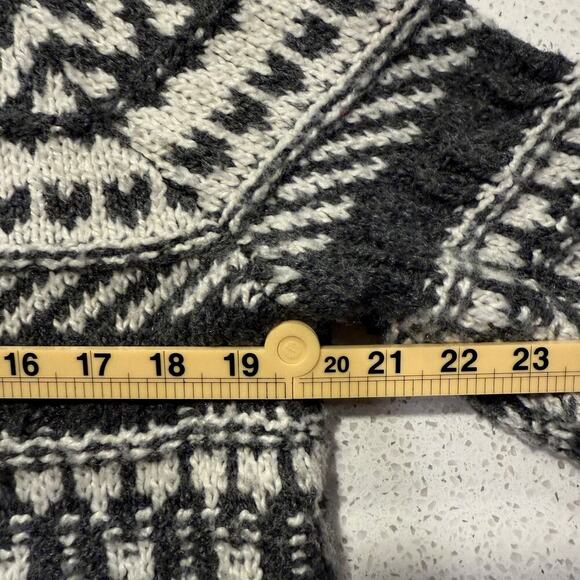 John Paul Richard Women Sweater Gray White Fair Isle Knit Roll Neck Pullover L - Picture 6 of 7